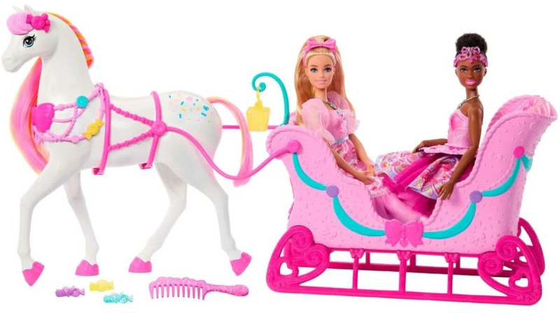 Barbie Louskáček saně s koněm