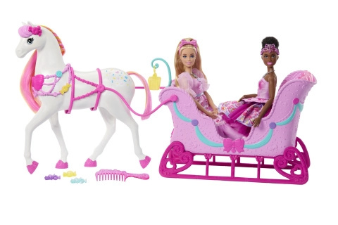 Barbie Louskáček saně s koněm