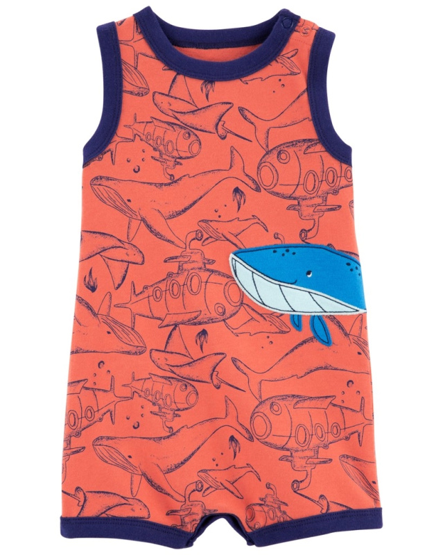 Carter's letní overal Orange Whale pro kluky