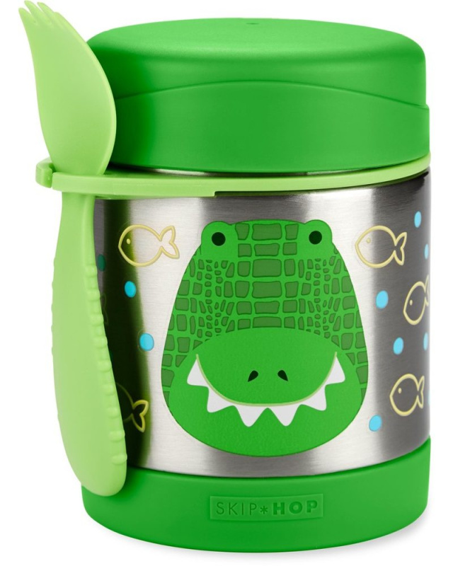 Skip Hop Spark Style Termoska na jídlo se lžičkou/vidličkou 325ml, 12m+ - SKIP HOP Zoo Termoska na jídlo se lžičkou/vidličkou Krokodýl 325 ml, 3r+