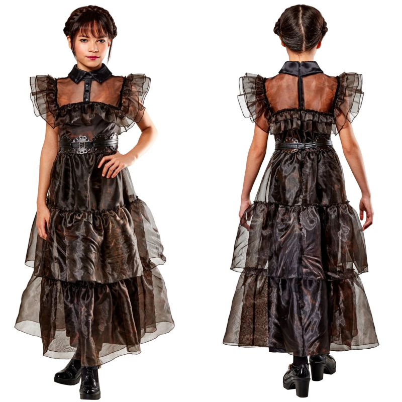 Dětský kostým šaty WEDNESDAY Rave'n Dance 142–154 cm (11–13 let)