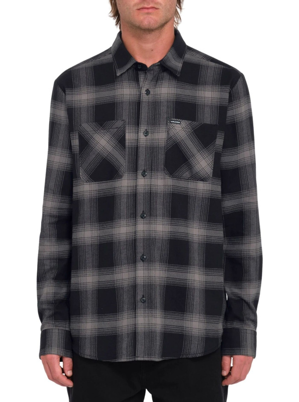 Volcom pánská košile Netastone Flannel Ls Black | Černá | Velikost XL