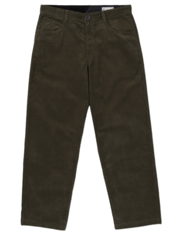 Volcom pánské kalhoty Frickin Loose Tapered Cord Wren | Šedá | Velikost 33 | 100% bavlna