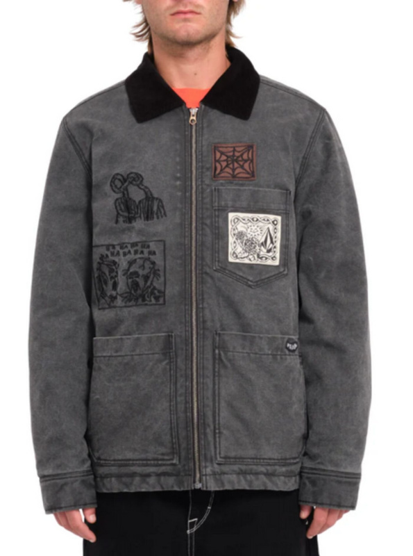 Volcom pánská bunda Fa Keutchi Jacket Black | Černá | Velikost XL | 100% bavlna