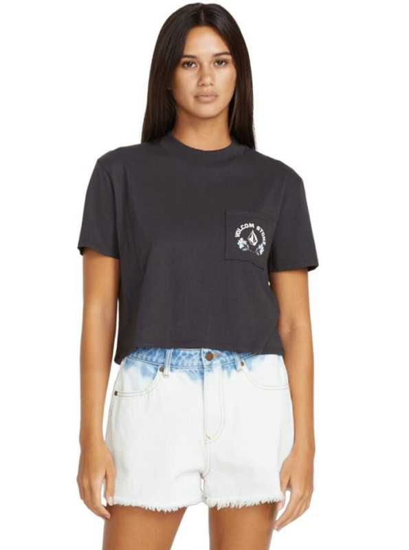 Volcom dámské tričko Pocket Dial Vintage Black | Černá | Velikost S