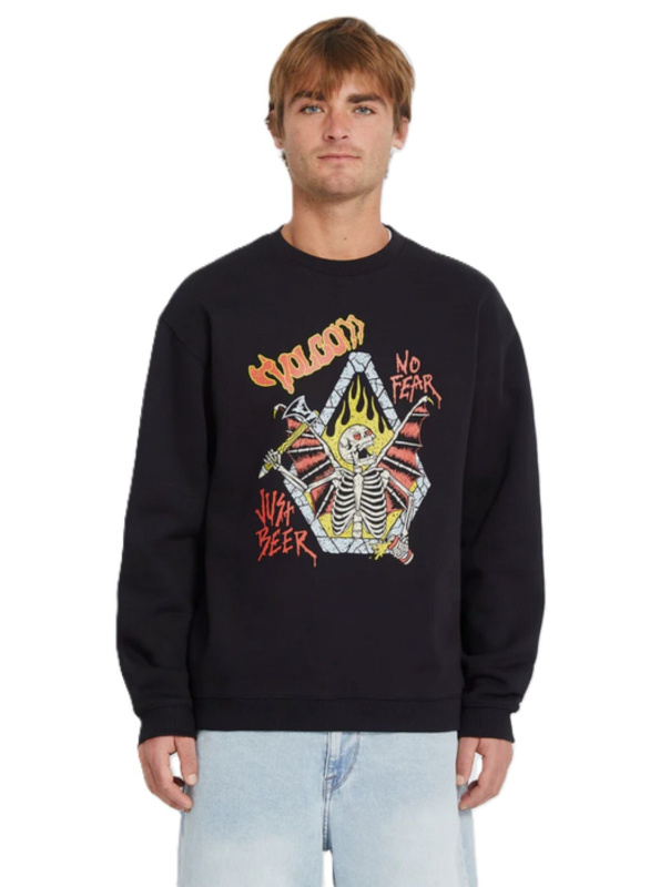 Volcom pánská mikina Noder Crew Black | Černá | Velikost M