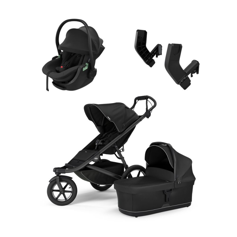 THULE Urban Glide 3 + korba + adaptéry +  autosedačka Maple - Black