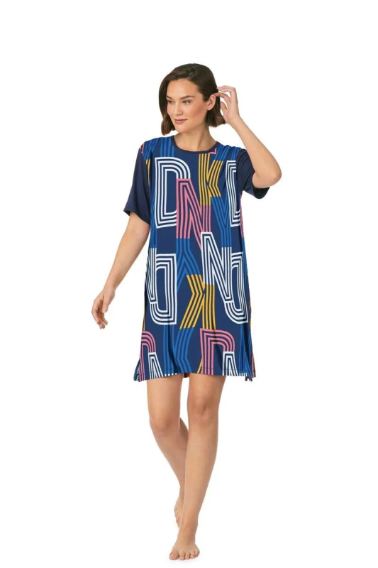 Dámská noční košile YI30014 464 černá s potiskem - DKNY XS