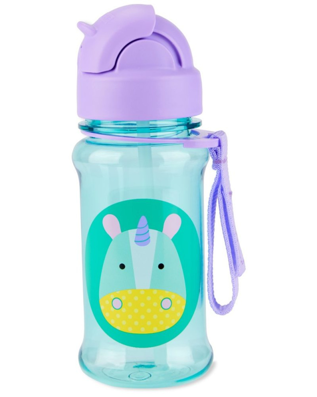 SKIP HOP Zoo tritan Láhev s brčkem 355ml Chobotnice 12m+ - SKIP HOP Zoo tritan Láhev s brčkem 355ml Jednorožec 12m+