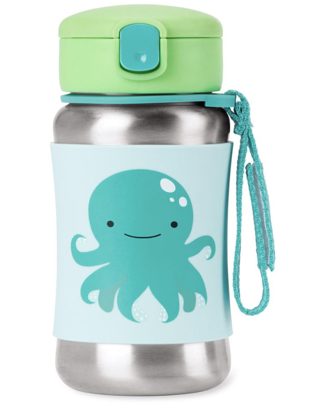 SKIP HOP Spark Style Láhev s brčkem na vodu nerez Chobotnice 12m+ - SKIP HOP Spark Style Láhev s brčkem na vodu nerez Chobotnice 12m+