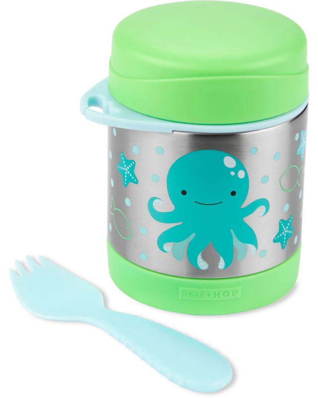 Skip Hop Spark Style Termoska na jídlo se lžičkou/vidličkou 325ml, 12m+ - SKIP HOP Zoo Termoska na jídlo se lžičko/vidličkou Chobotnice 325 ml, 3+
