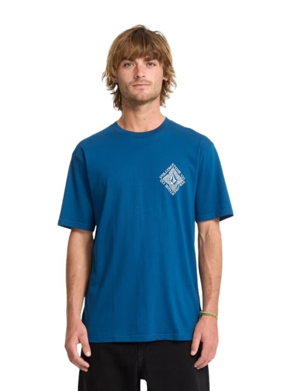 Volcom pánské tričko Obtical Cosmic Blue | Modrá | Velikost M | 100% bavlna
