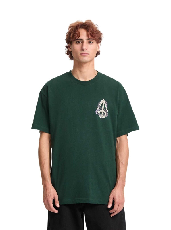 Volcom pánské tričko Snake Peace Lse Scarab | Zelená | Velikost L