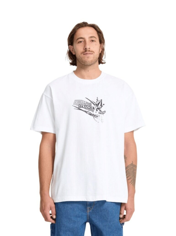 Volcom pánské tričko Kut N Rip Lse White | Bílá | Velikost L | 100% bavlna