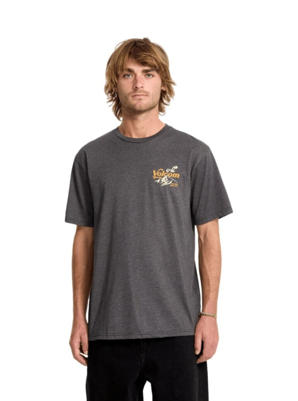 Volcom pánské tričko Back Country Hth Sst Heather Black | Šedá | Velikost M