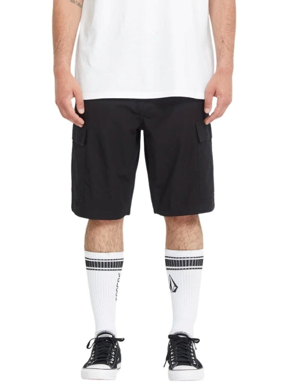Volcom pánské kraťasy Strange Tripper Cargo Short 22 Black | Černá | Velikost 38 | 100% bavlna