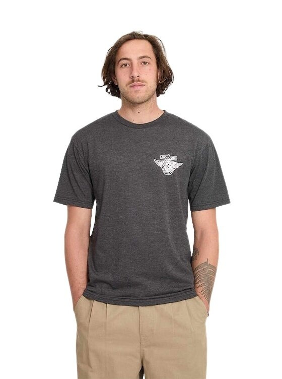 Volcom pánské tričko Free Wheel Hth Sst Heather Black | Černá | Velikost L