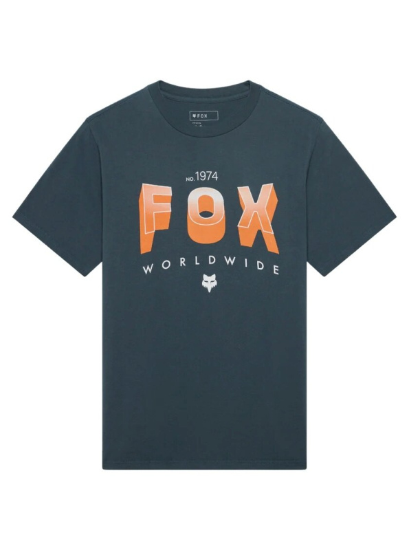 Fox pánské tričko Block 195 Orig Ss Deep Cobalt | Modrá | Velikost S | 100% bavlna