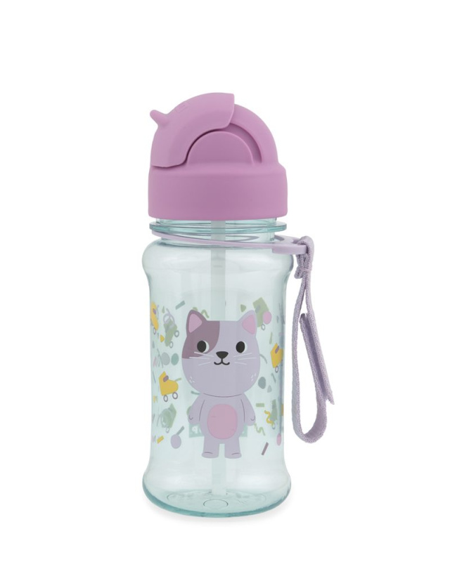 Skip Hop láhev s brčkem Besties Squad kočička 355 ml