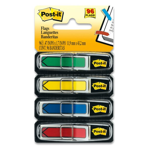 Samolepicí záložky 3M Post-it Index 684 11,9×43,2 mm, 4×24 šipek