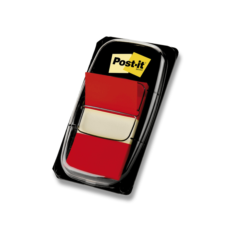 3M Post-it - popisovatelná záložka - 25,4×43,2 mm, 50 ks, červená