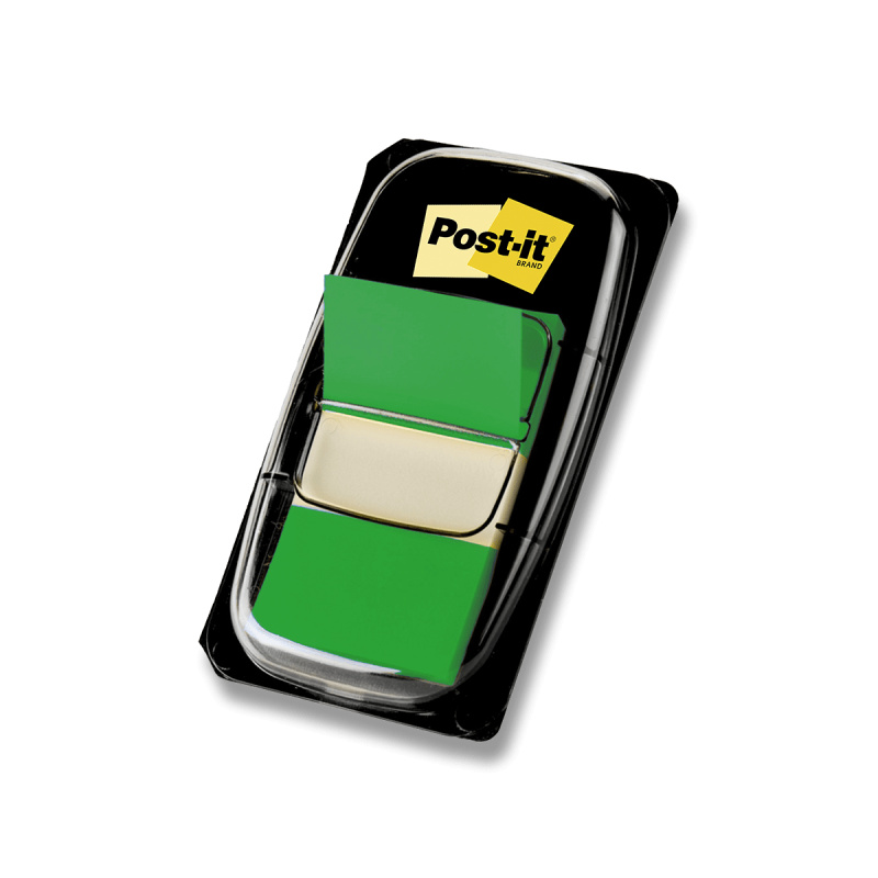 3M Post-it - popisovatelná záložka - 25,4×43,2 mm, 50 ks, zelená