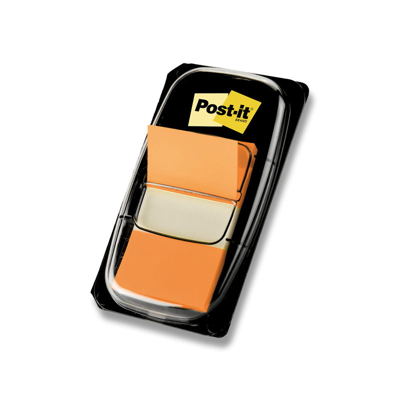 3M Post-it - popisovatelná záložka - 25,4×43,2 mm, 50 ks, oranžová