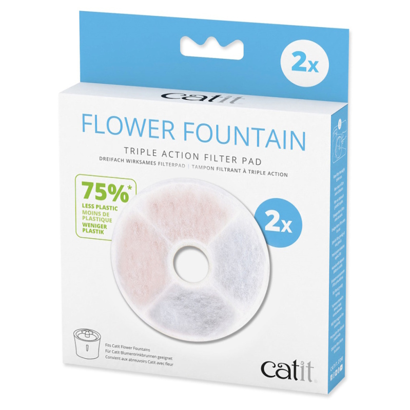 Fontána CATIT 2.0 Flower Náplň Catit filtrační Triple Action pro Senses 2.0 Flower 2ks