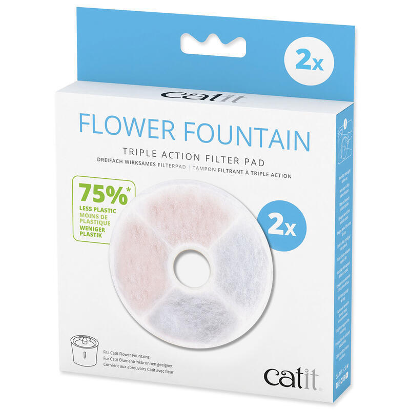 Fontána CATIT 2.0 Flower Náplň Catit filtrační Triple Action pro Senses 2.0 Flower 2ks