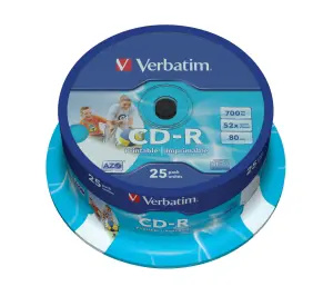 VERBATIM CD-R(25 ks)Spindle/Printable/52x/700MB/DLP