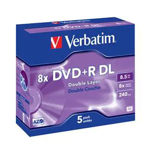 VERBATIM DVD+R(5 ks)DoubleLayer/Jewel/8x/8,5GB