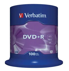 VERBATIM DVD+R(100 ks)Spindle/General Retail/16x/4.7GB