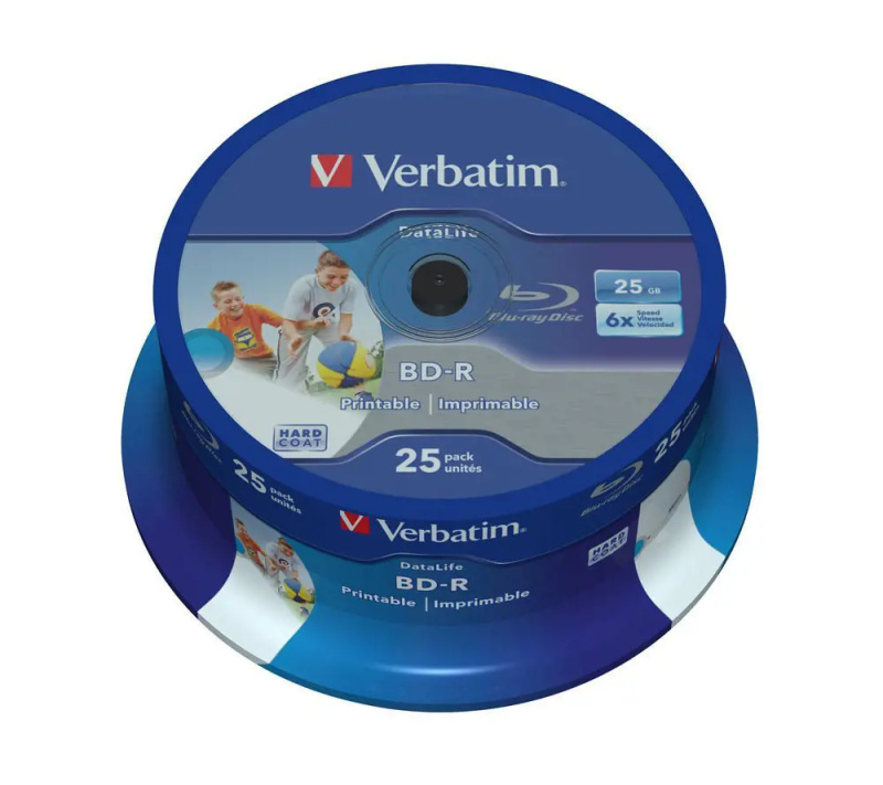 VERBATIM BD-R SL Datalife HTL (25 ks) Blu-Ray/Spindle/6x/25GB