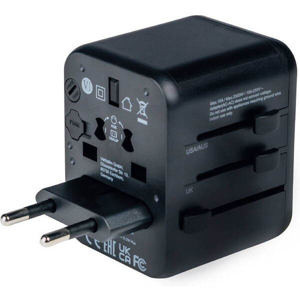 VERBATIM Universal Travel Adapter UTA-01 Cestovní adapter Černá