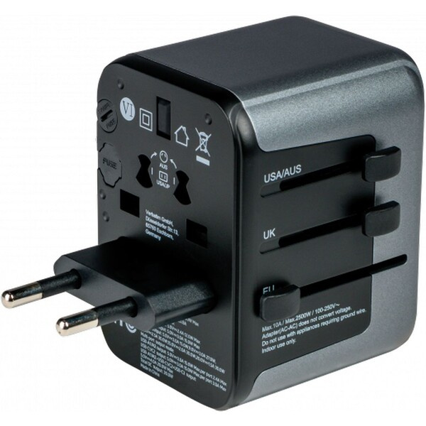 VERBATIM Universal Travel Adapter UTA-03 Cestovní adapter Černá