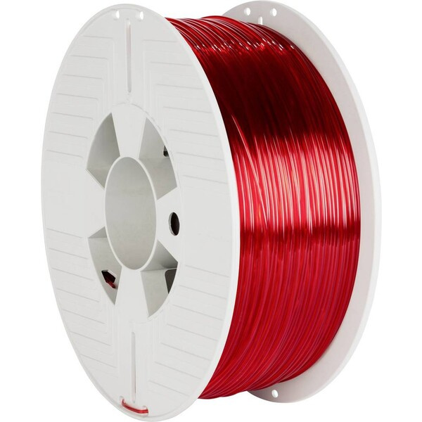 VERBATIM filament do 3D tiskárny PET-G 1.75mm, 327m, 1kg červený průhledný Červená