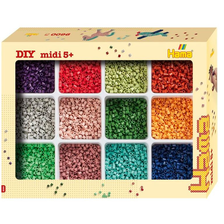 HAMA Zažehlovací korálky v třídícím boxu MIDI 9600 Ks - 12 barev