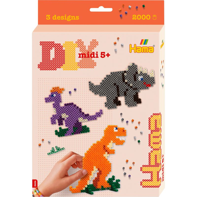 Hama zažehlovací korálky  - MIDI Box, 2000ks Dinosauři