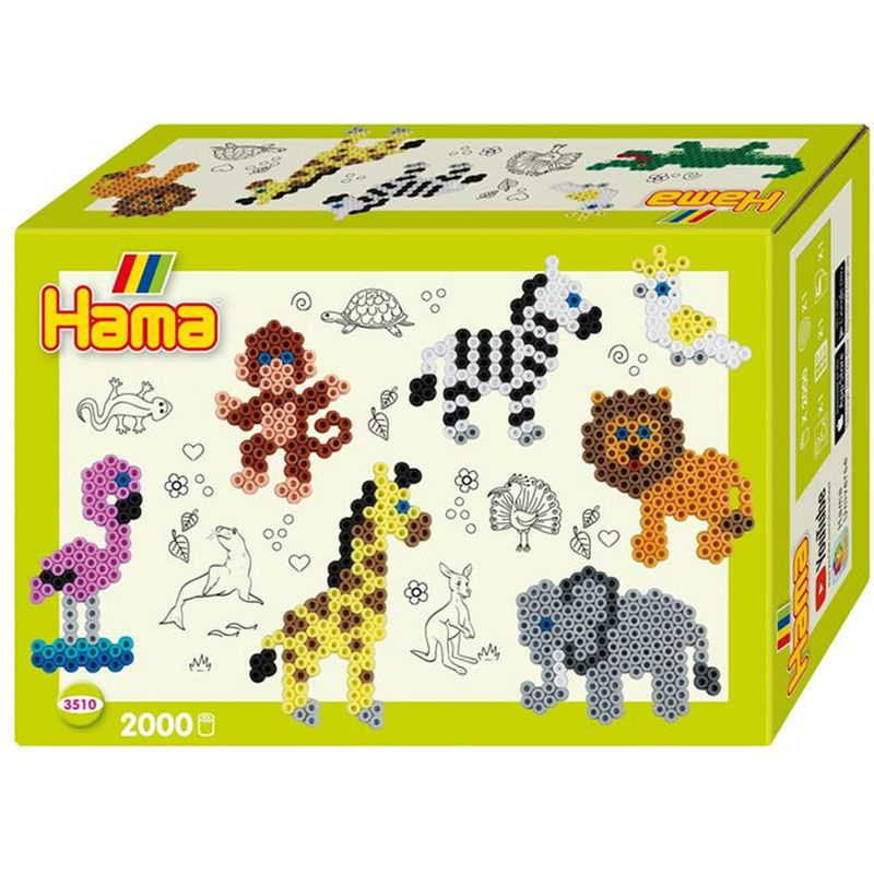 Hama zažehlovací korálky - MIDI Box, 2000ks Zoo zvířátka