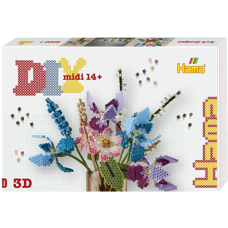 Hama zažehlovací korálky - MIDI Box, 6000ks Art 3D Kytice