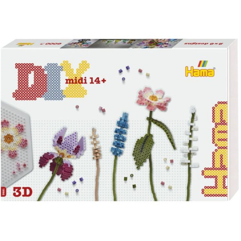 Hama zažehlovací korálky - MIDI Box, 6000ks Art 3D Kytice