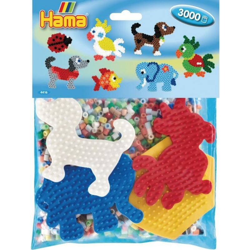 Hama zažehlovací korálky - MIDI Blistr, 3000ks Set B a 4 podložky