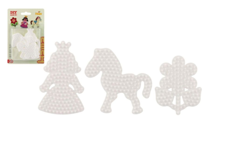 Hama zažehlovací korálky - MIDI Podložka, 3ks Kytka, koník, princezna