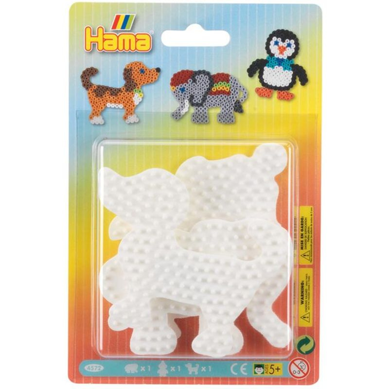 Hama zažehlovací korálky - MIDI Podložka, 3ks Slon, tučňák, pejsek
