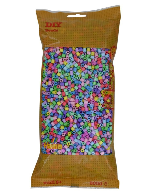 HAMA Korálky MIDI barevný MIX pastelové barvy - 6 000 ks