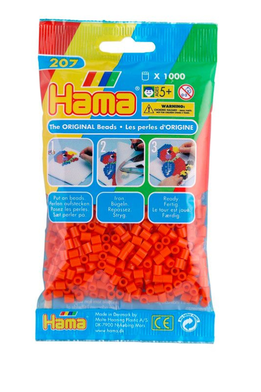 Hama H207-04 Midi Oranžové korálky 1000 ks