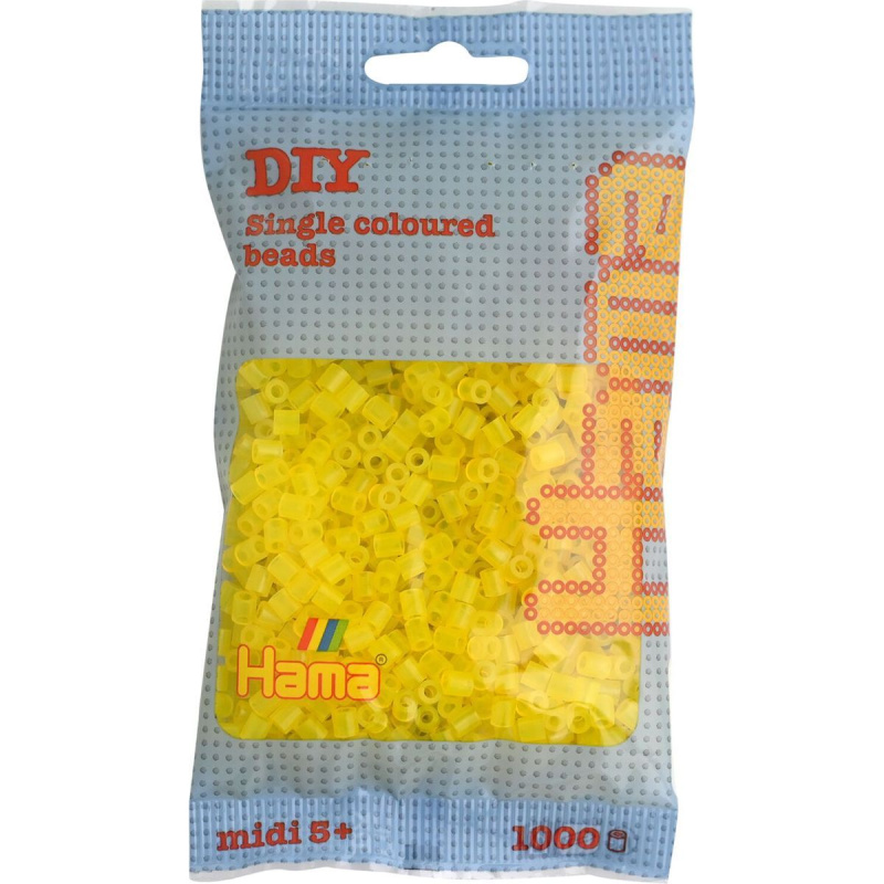 Hama H207-14 Midi Průhledné žluté korálky 1000 ks