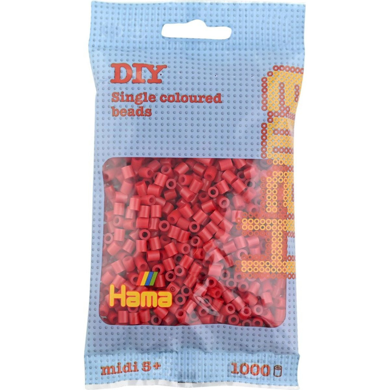 Hama H207-22 Midi Tmavě červené korálky 1000 ks