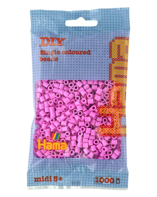 HAMA korálky MIDI - pastelové růžové
