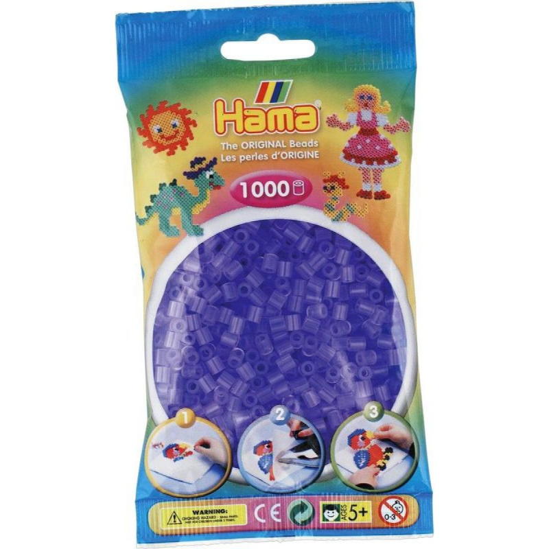 Hama H207-74 Midi Průhledné fialové korálky 1000 ks